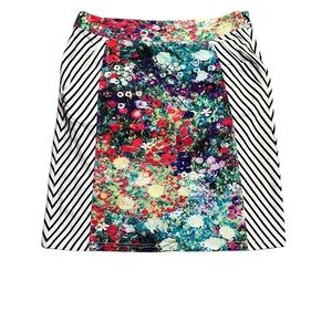 Anthropologie Tabitha Floral and Stripe Skirt